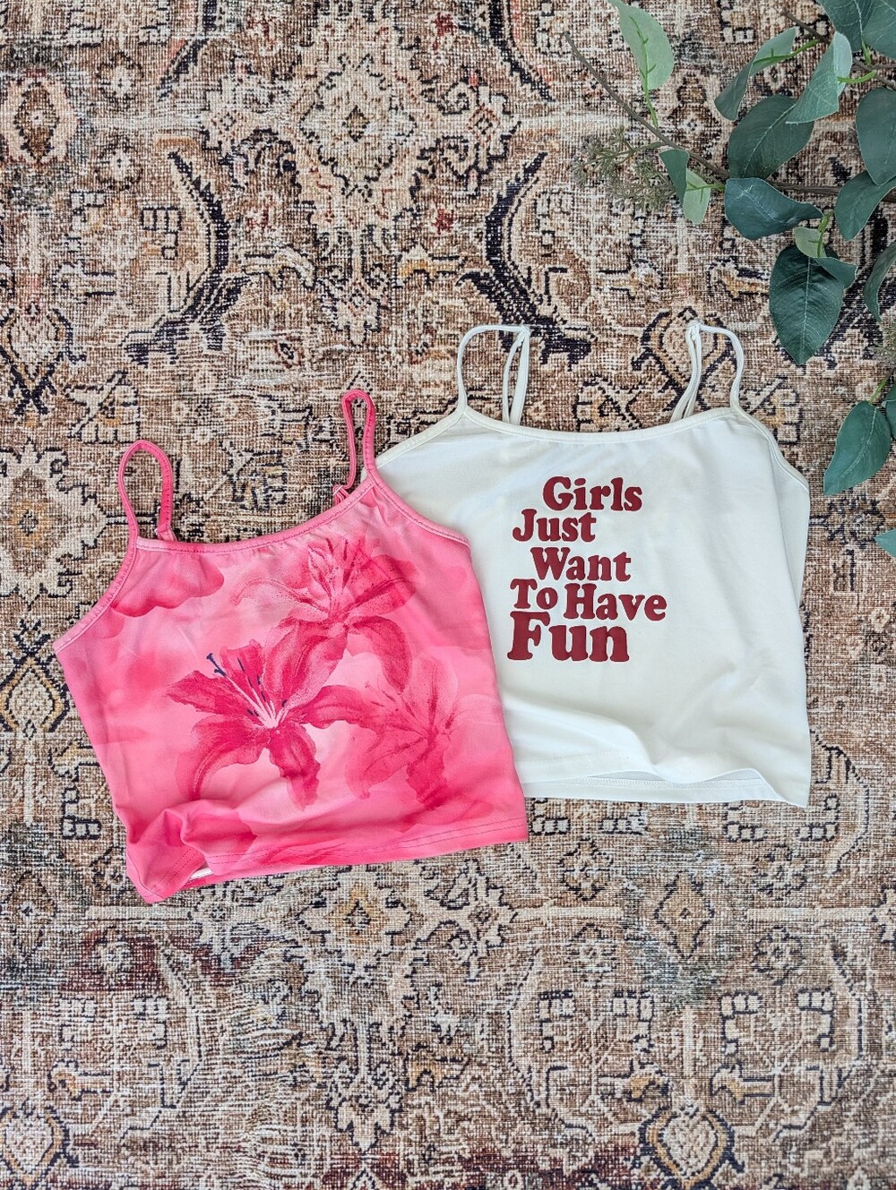 Cropped spaghetti strap tank set XS / S